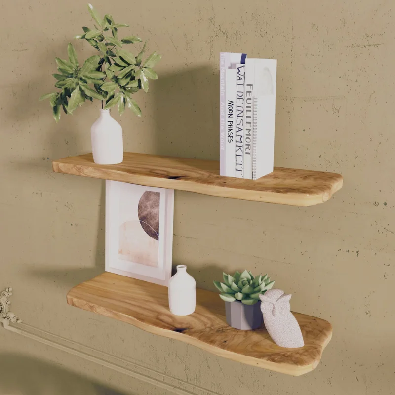 live edge floating shelf