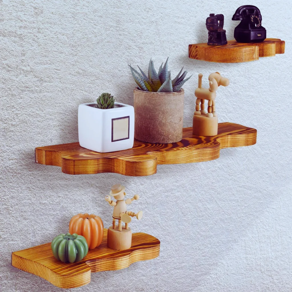 live edge floating shelf