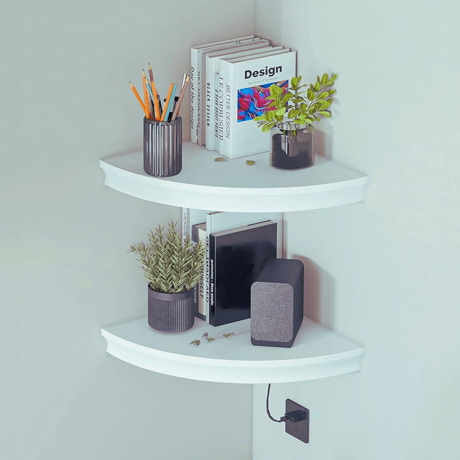 floating corner shelves