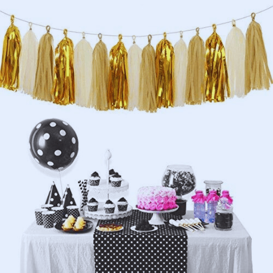 shiny tassel garland