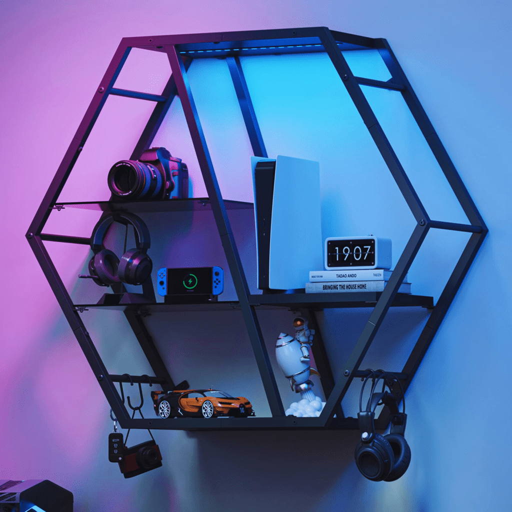 LED floating shelves
