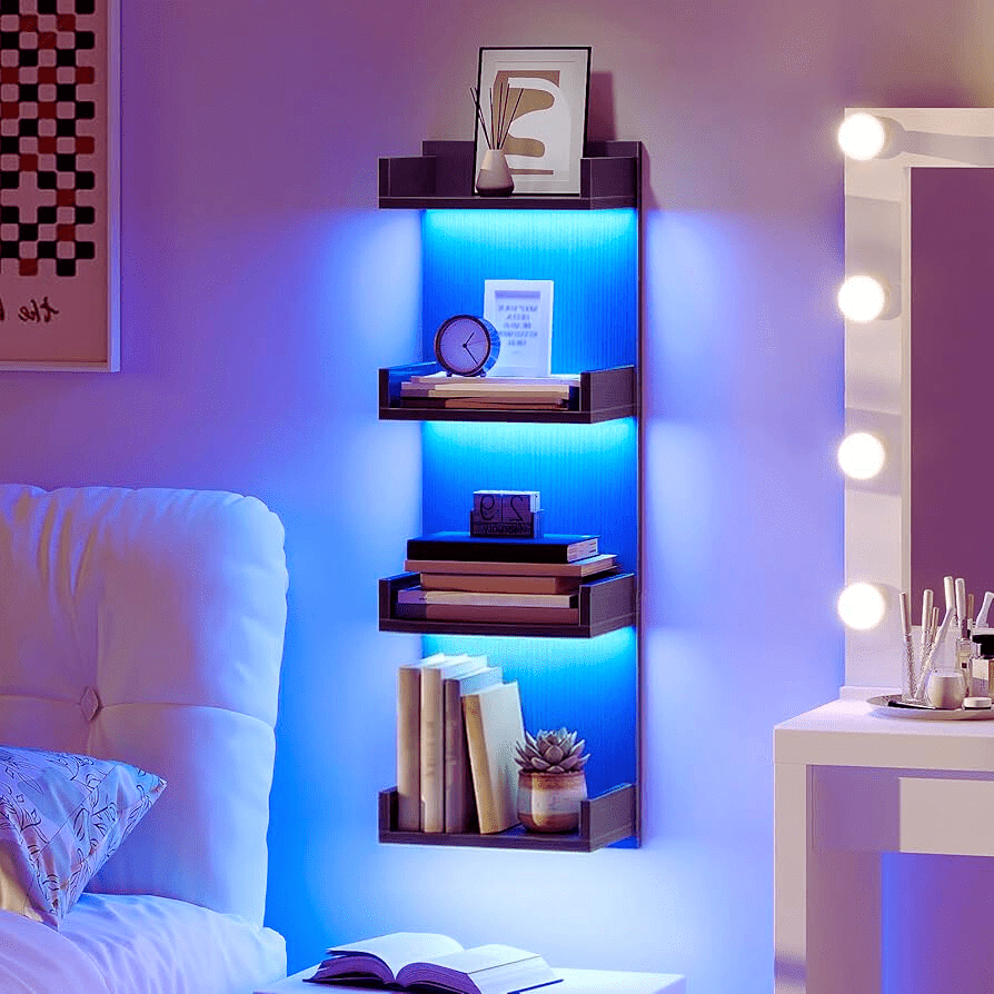 LED floating shelves