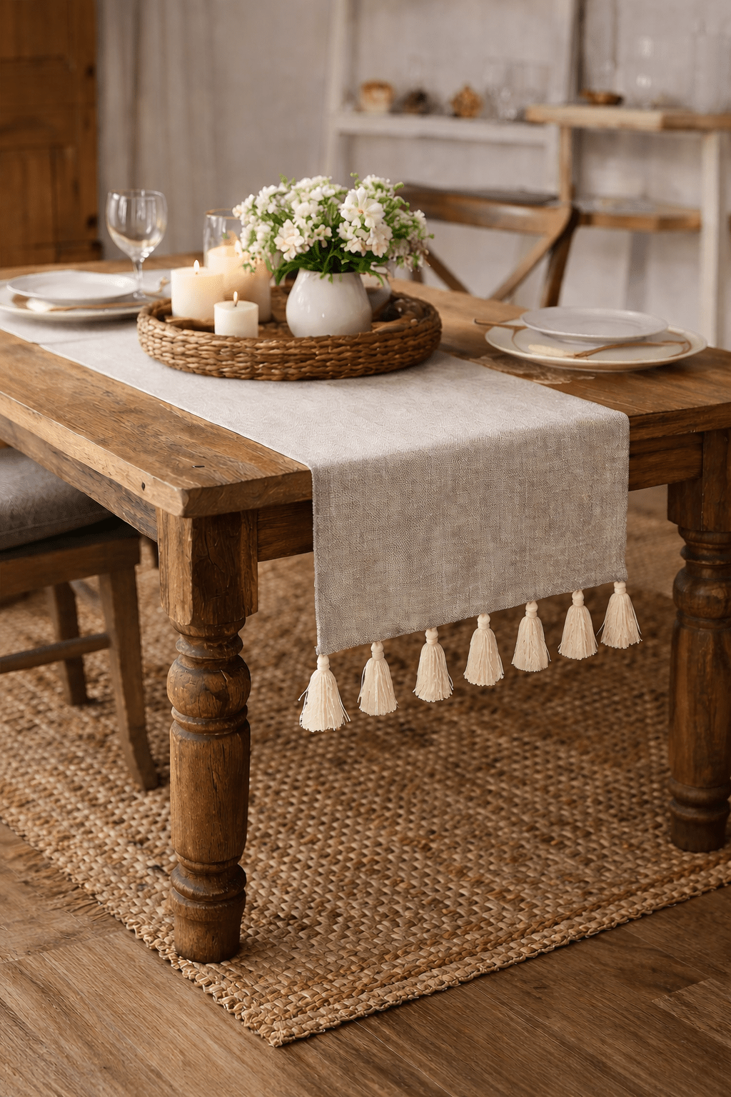 tassel table runner