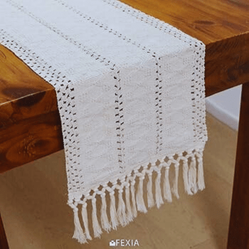 table runner with tassels