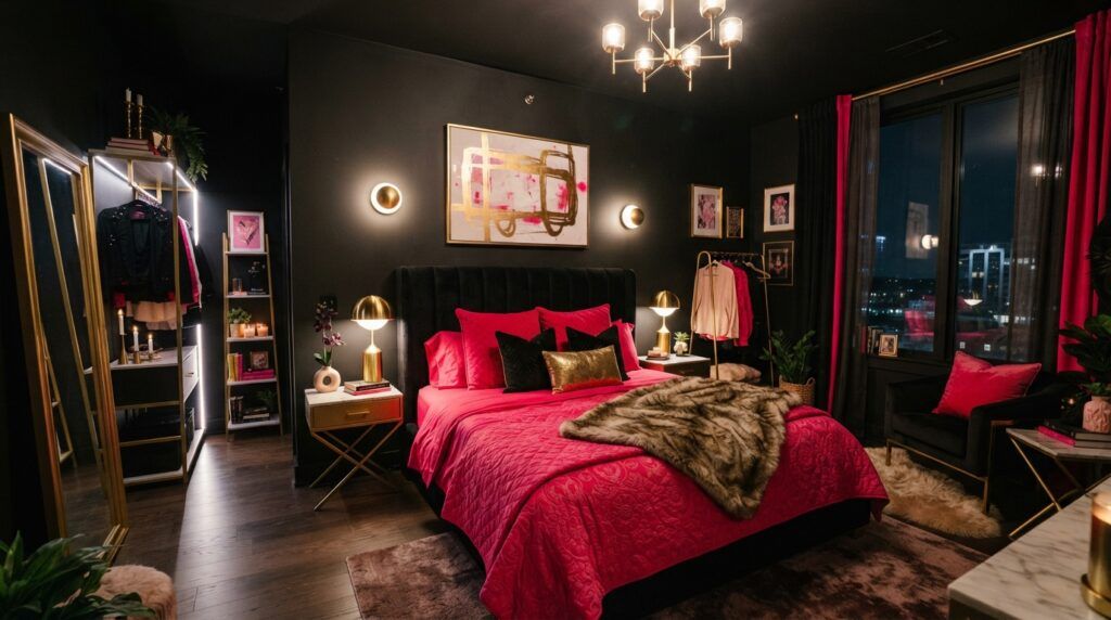 Black and Hot Pink Room