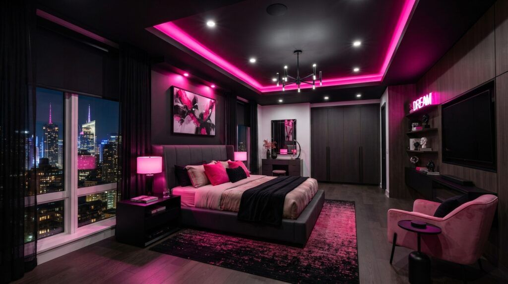 Black and Hot Pink Room