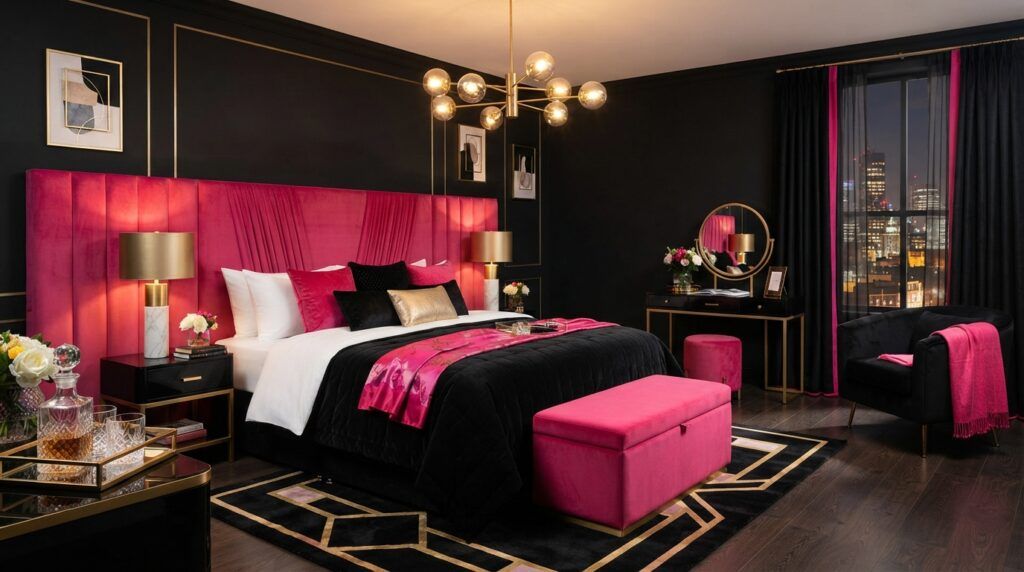 Black and Hot Pink Room