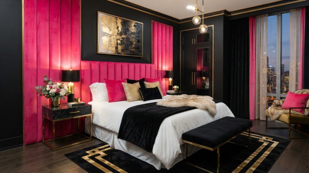 Black and Hot Pink Room