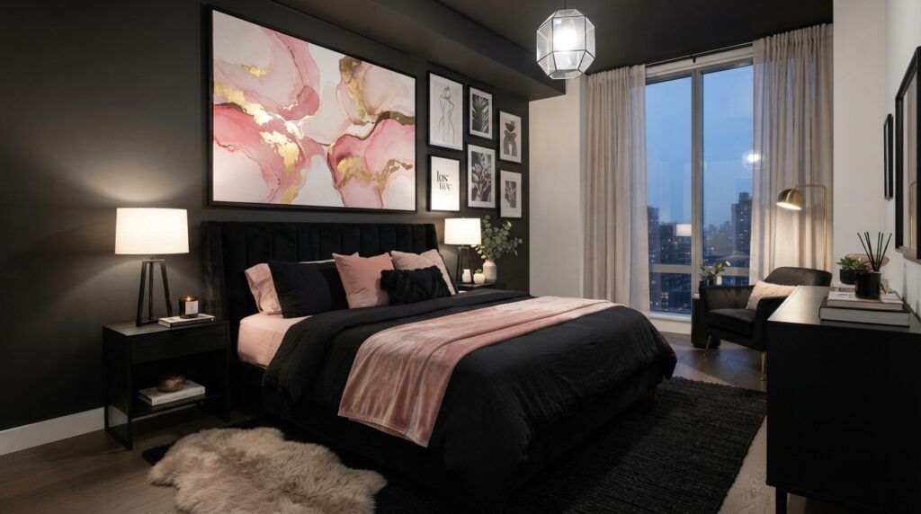 Black and Hot Pink Room