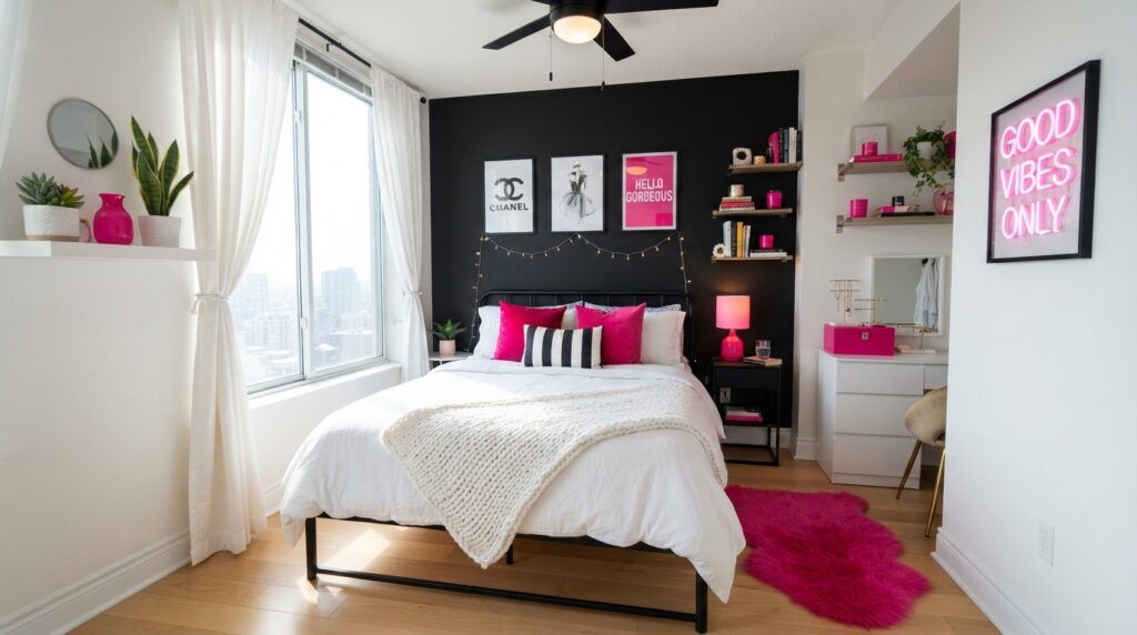 Black and Hot Pink Room
