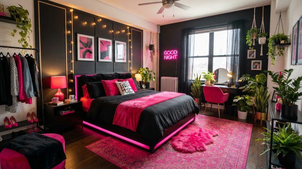 Black and Hot Pink Room