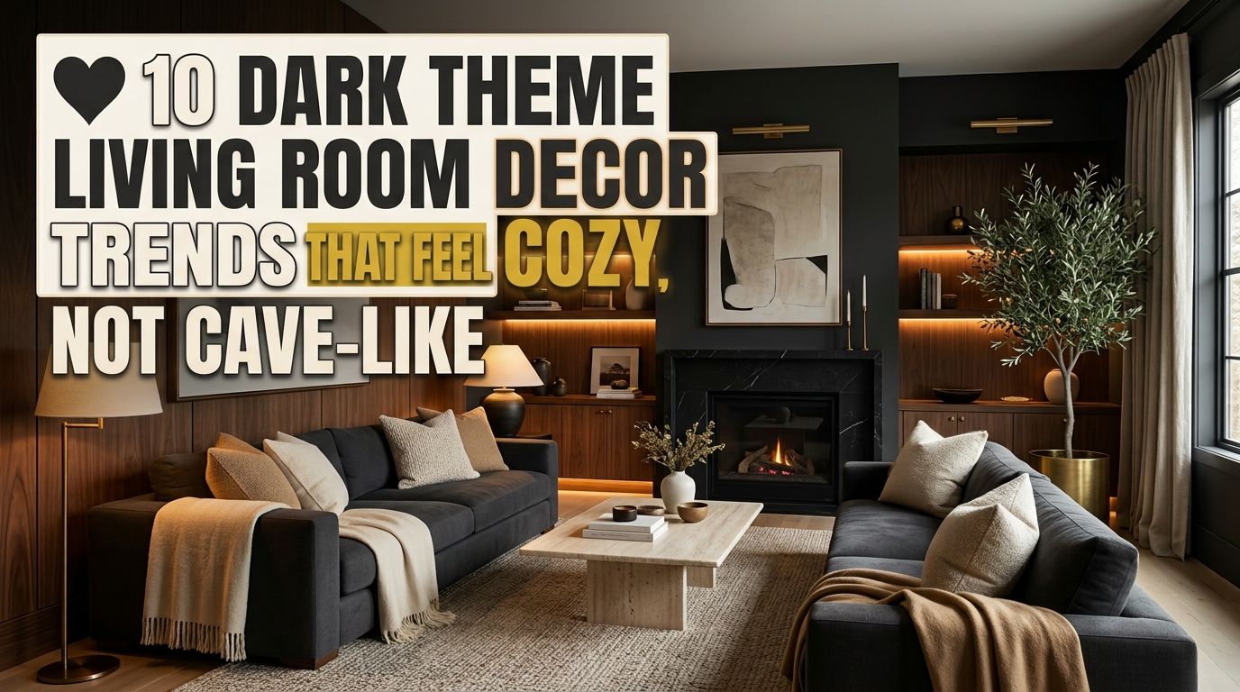 You are currently viewing 10 Dark Theme Living Room Decor Trends That Feel Cozy, Not Cave Like