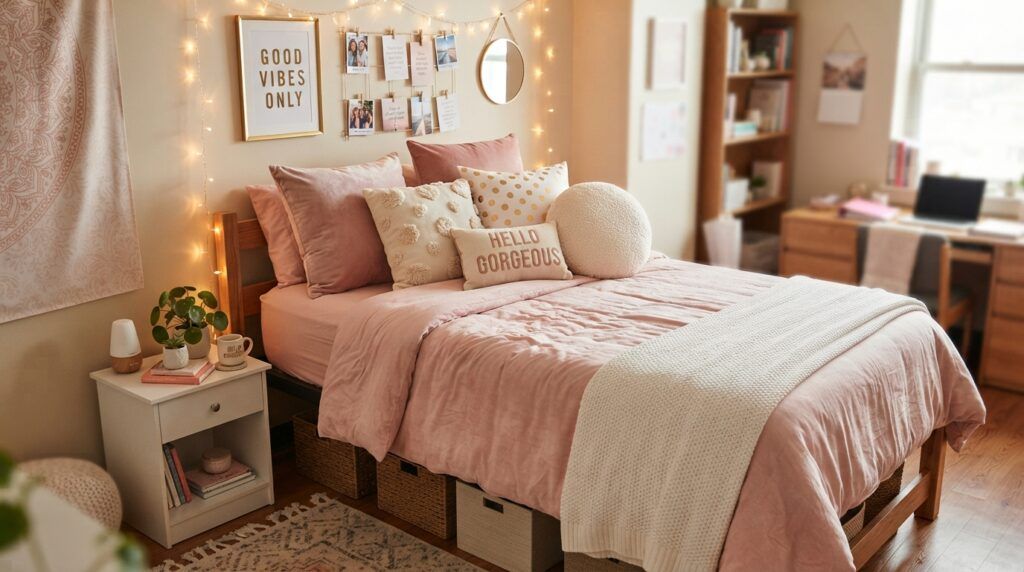 Pink Dorm Bedding Ideas