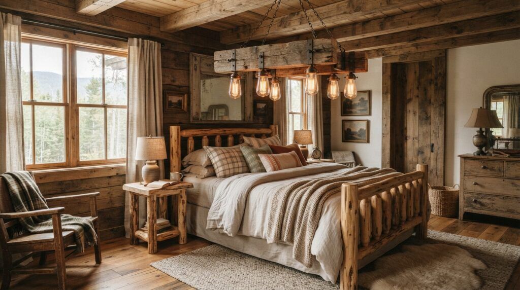 Bedroom with Statement Chandelier