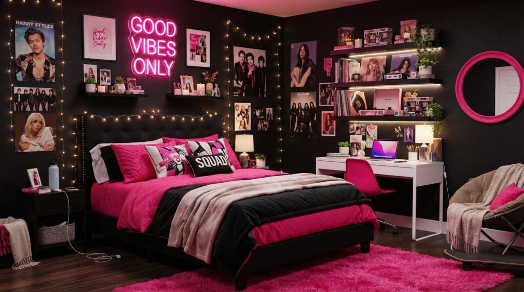 Black and Hot Pink Room
