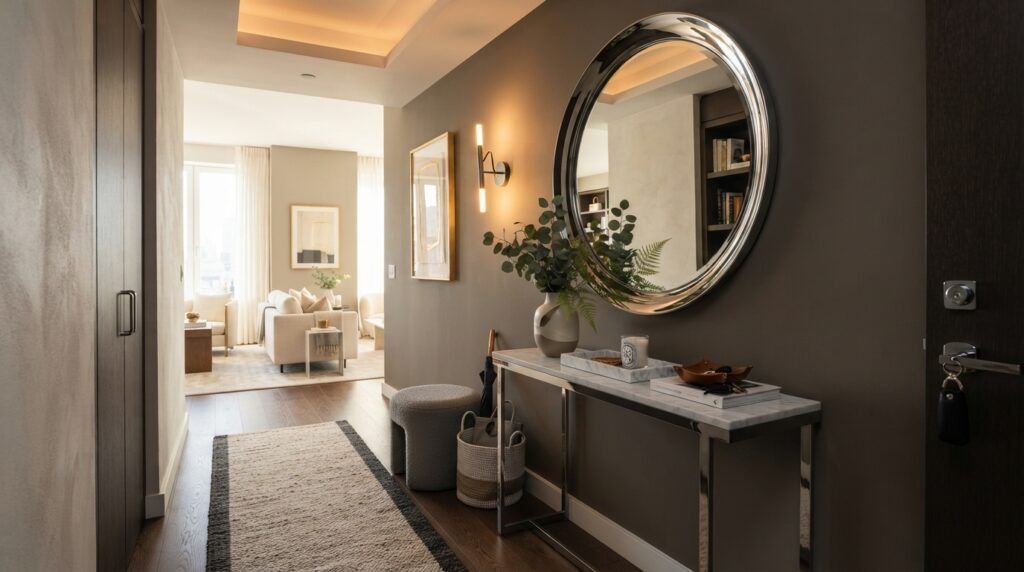 Chrome Entryway Decor Ideas