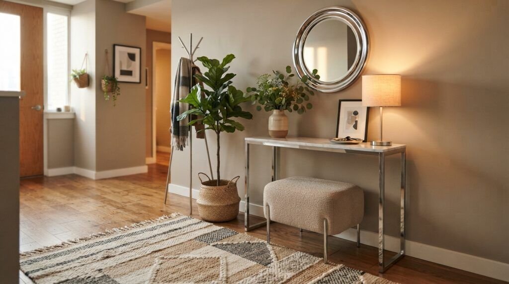 Chrome Entryway Decor Ideas