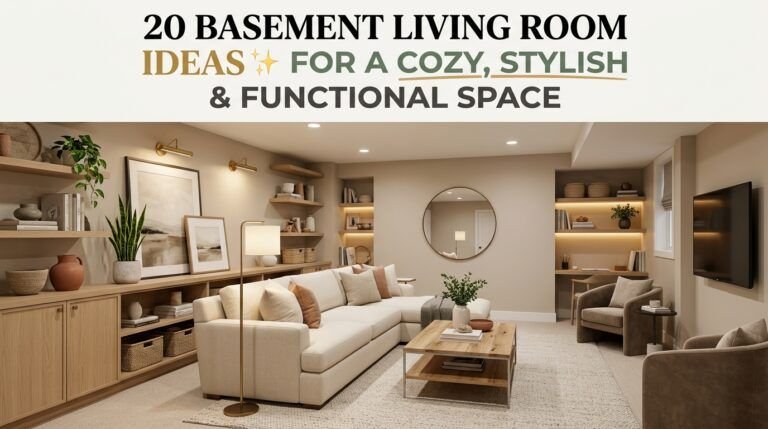 Read more about the article 20 Basement Living Room Ideas for a Cozy, Stylish & Functional Space