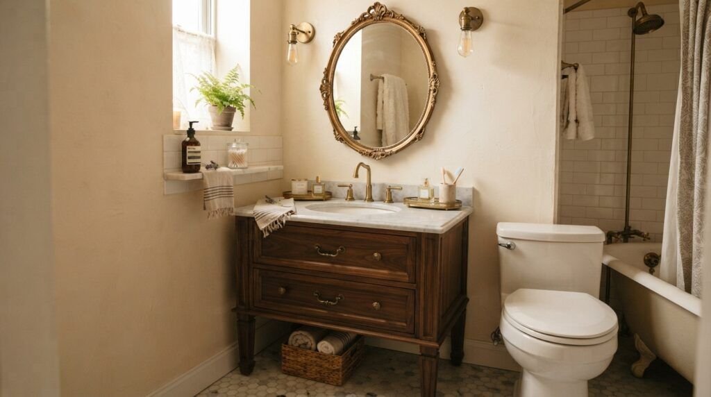 Moody Vintage Bathroom
