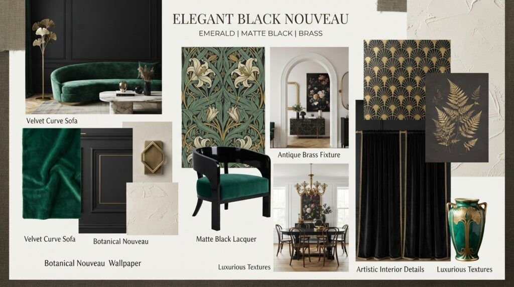 Black Nouveau Decor