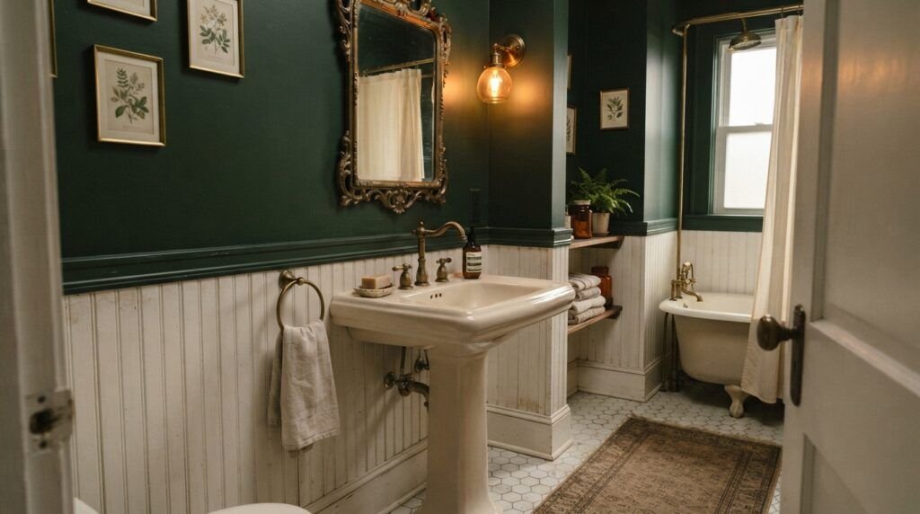 Moody Vintage Bathroom