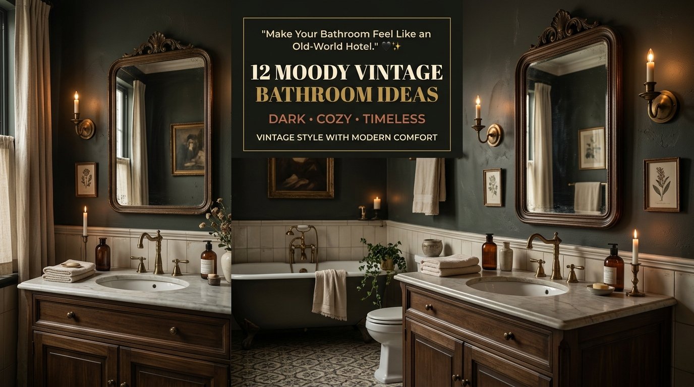 You are currently viewing 12 Moody Vintage Bathroom Ideas That Feel Dark, Cozy & Timeless