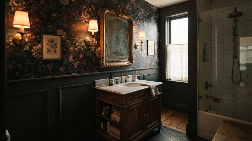 Moody Vintage Bathroom