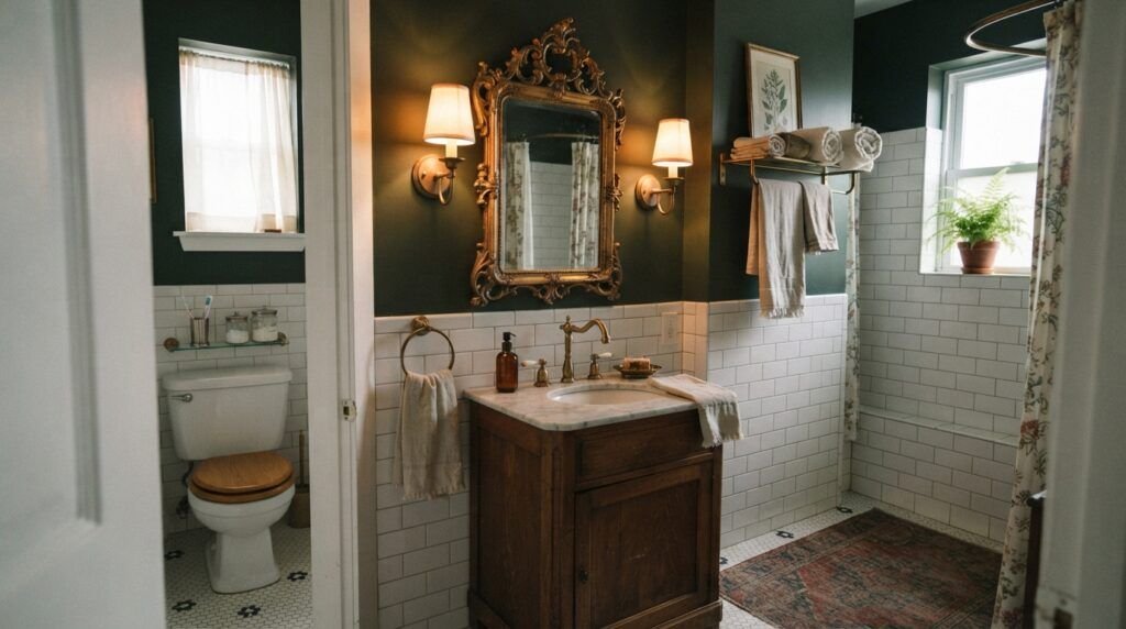 Moody Vintage Bathroom