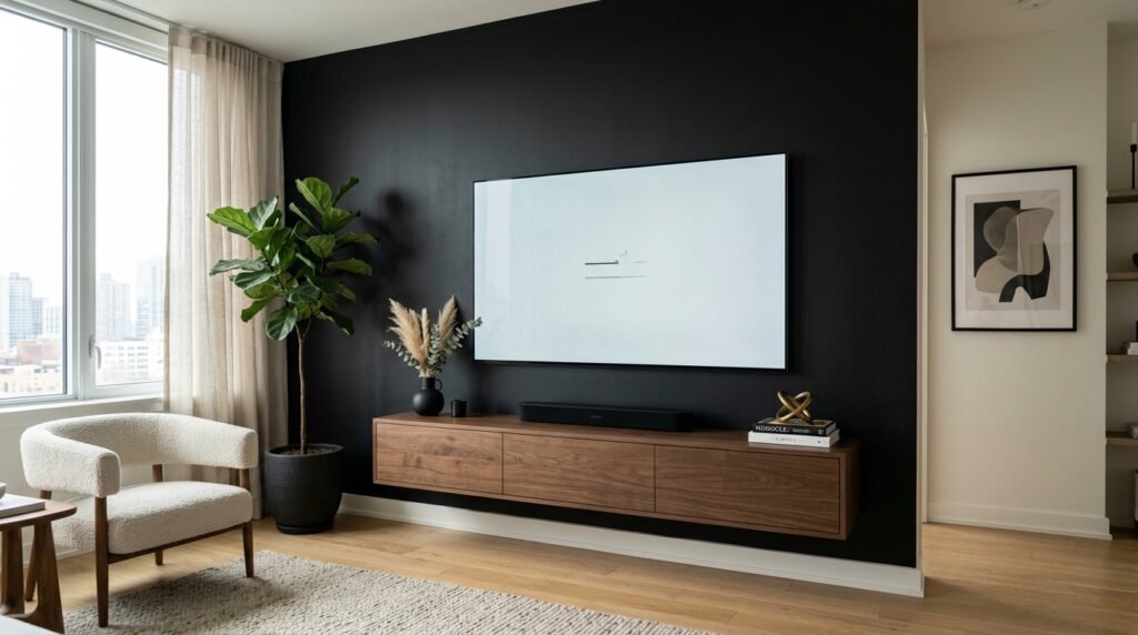 Black TV Wall
