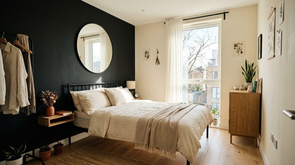 Black Feature Wall Bedroom