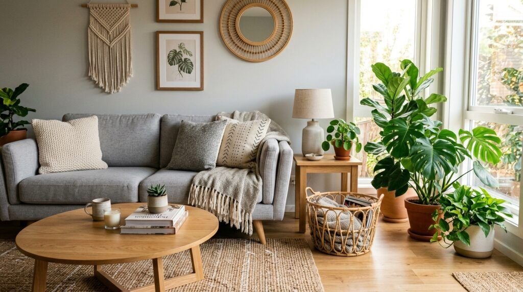 Beautiful Gray Boho Living