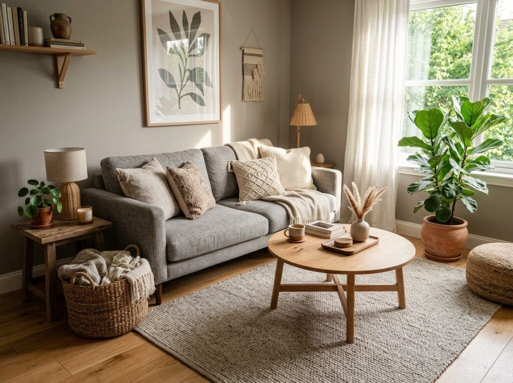 Beautiful Gray Boho Living