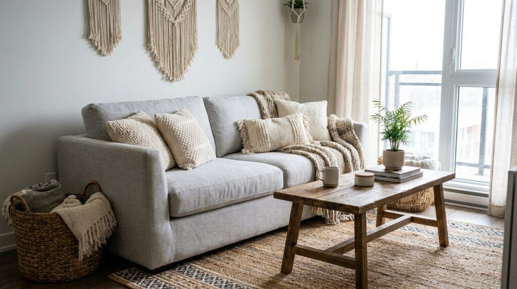 Beautiful Gray Boho Living
