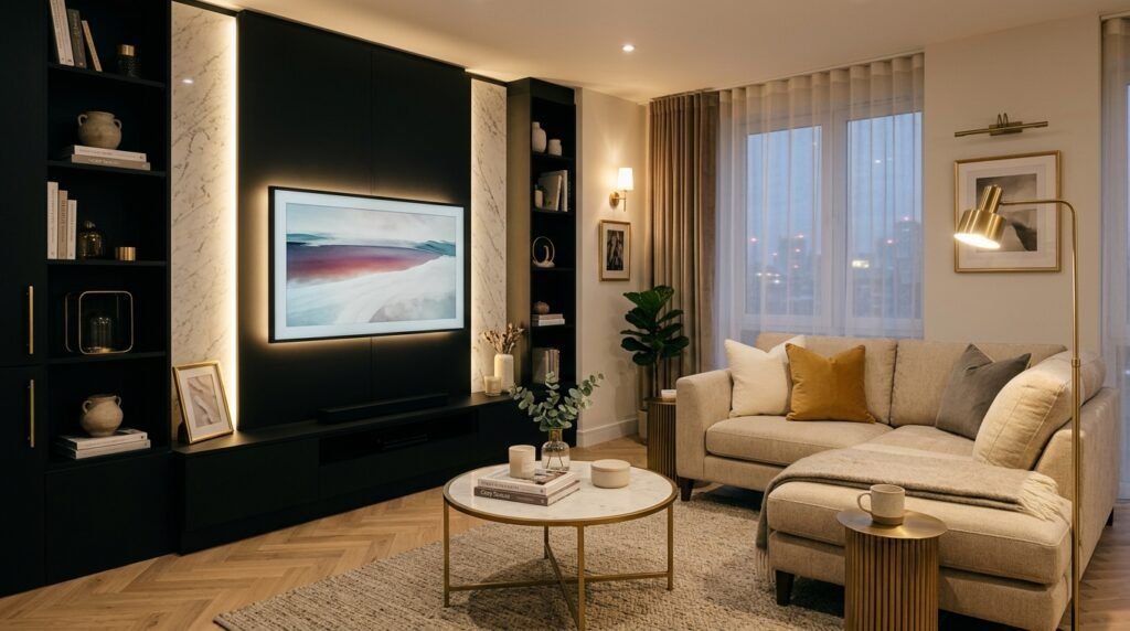 Black TV Wall