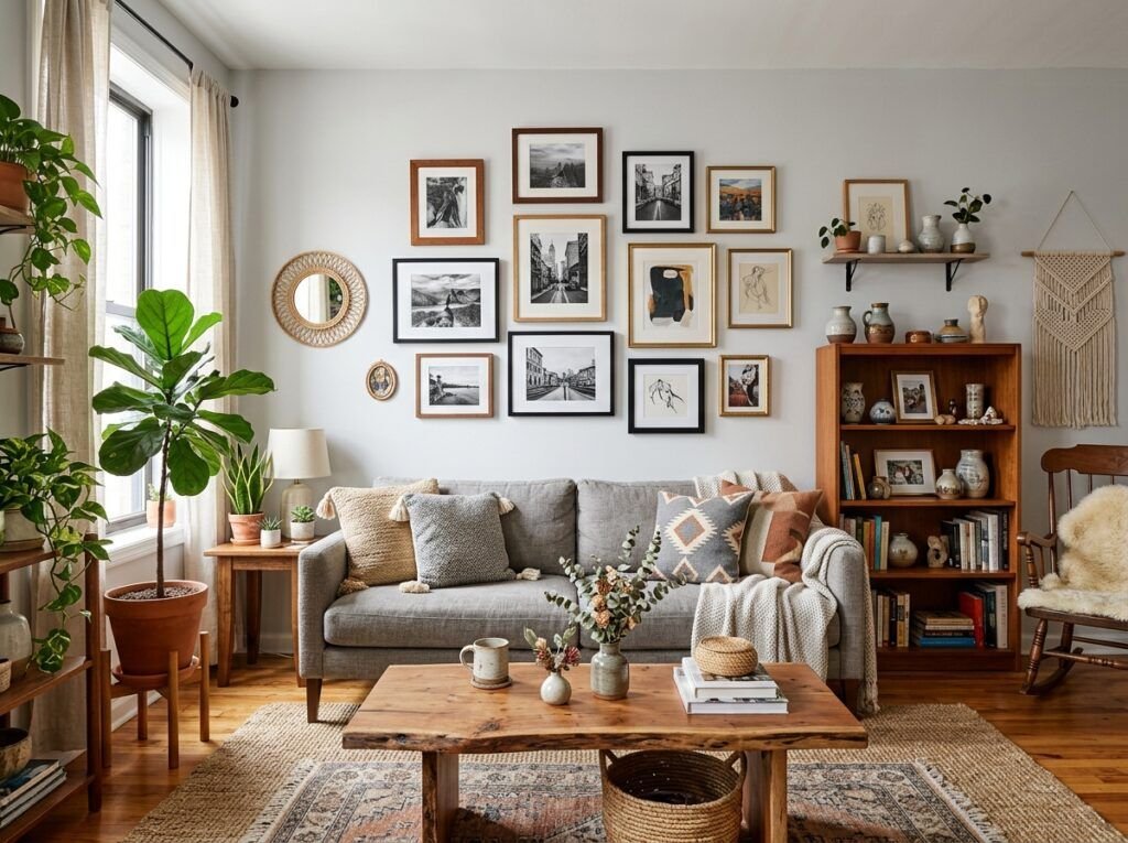 Beautiful Gray Boho Living