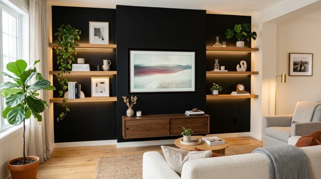 Black TV Wall
