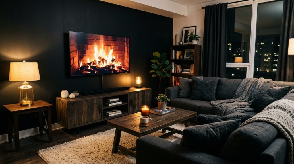 Black TV Wall