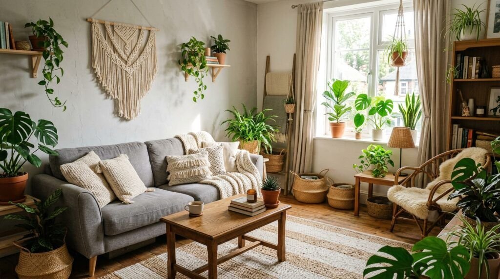 Beautiful Gray Boho Living
