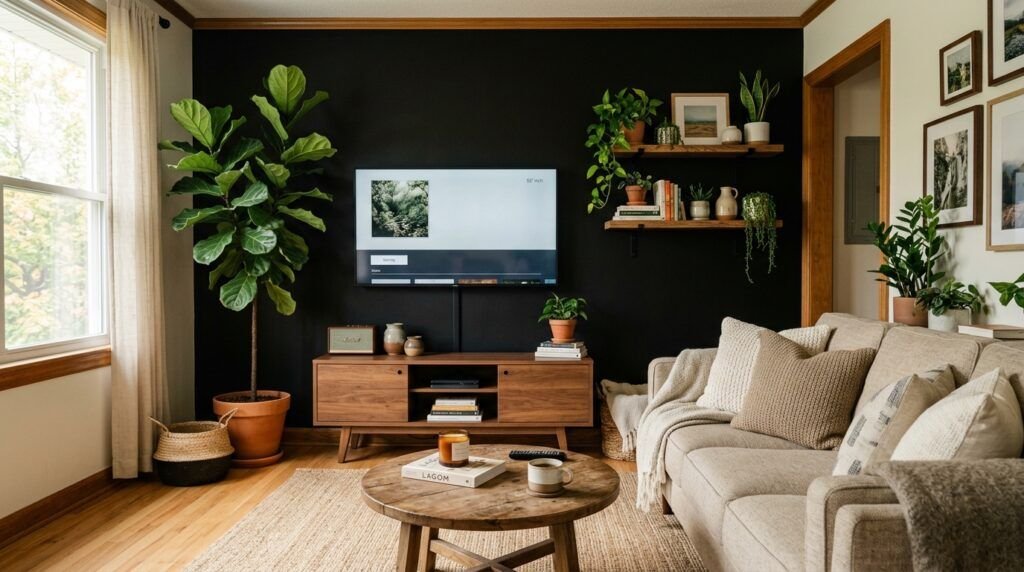 Black TV Wall