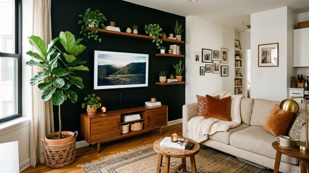 Black TV Wall