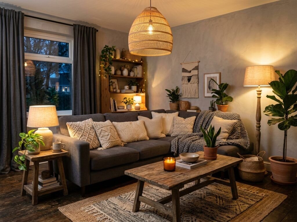 Beautiful Gray Boho Living