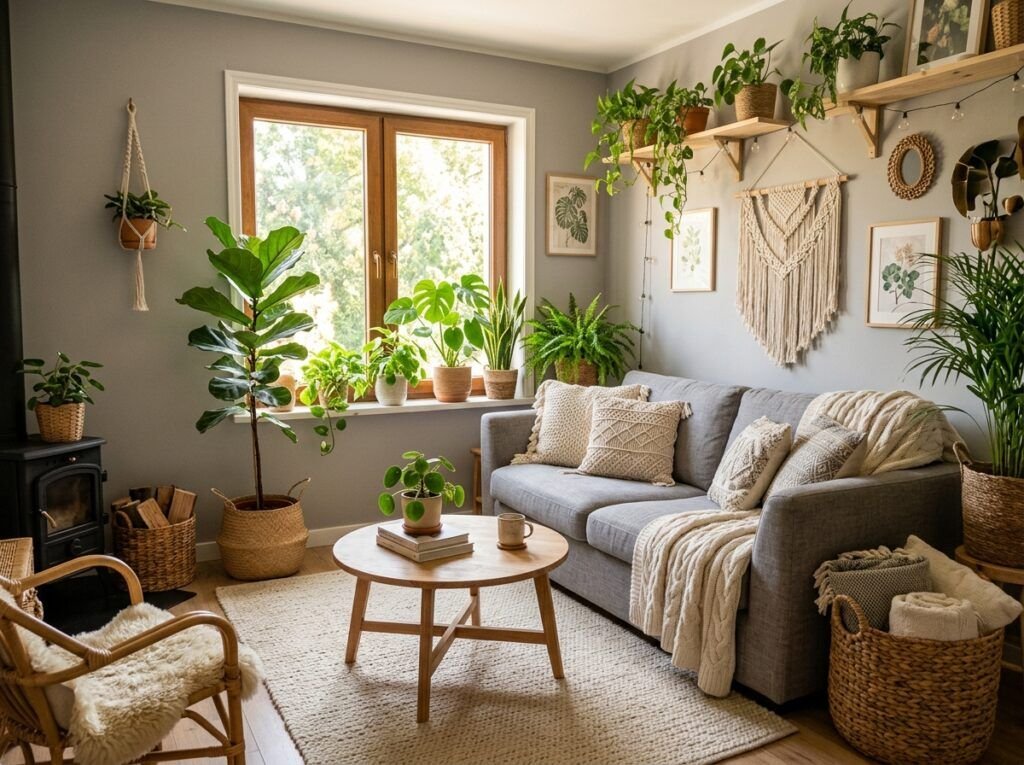 Beautiful Gray Boho Living
