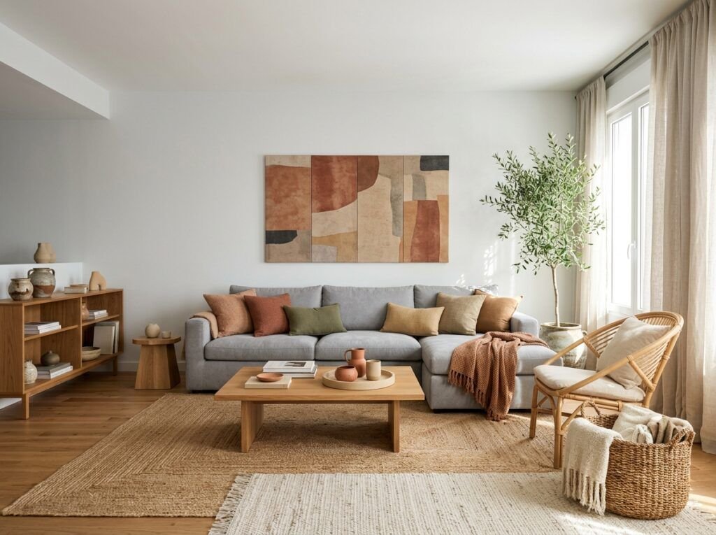 Beautiful Gray Boho Living