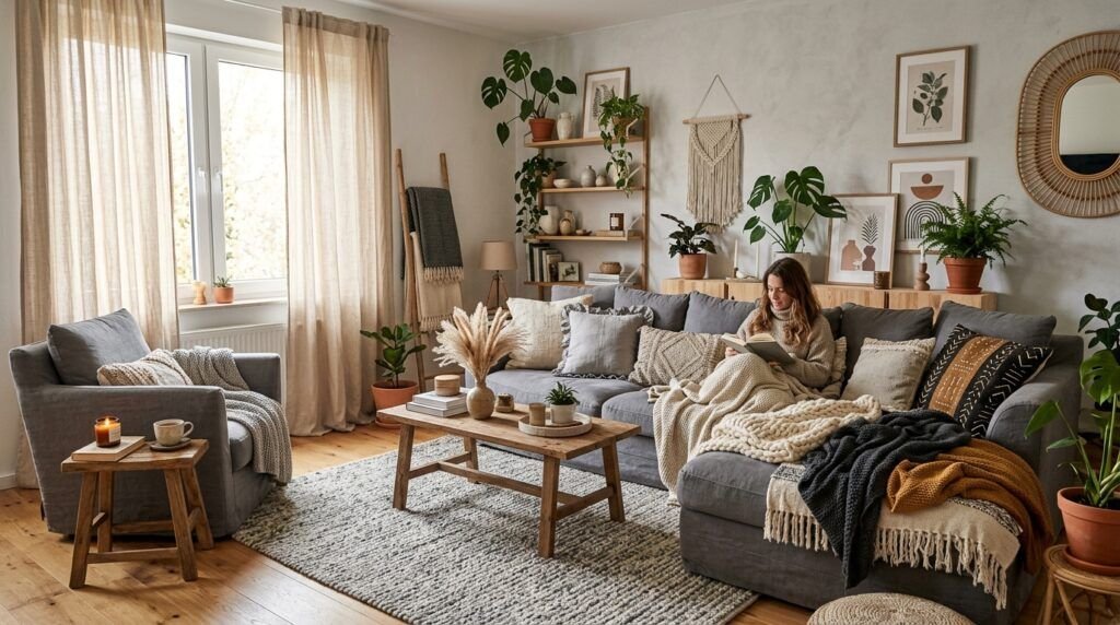 Boho Living Room Grey