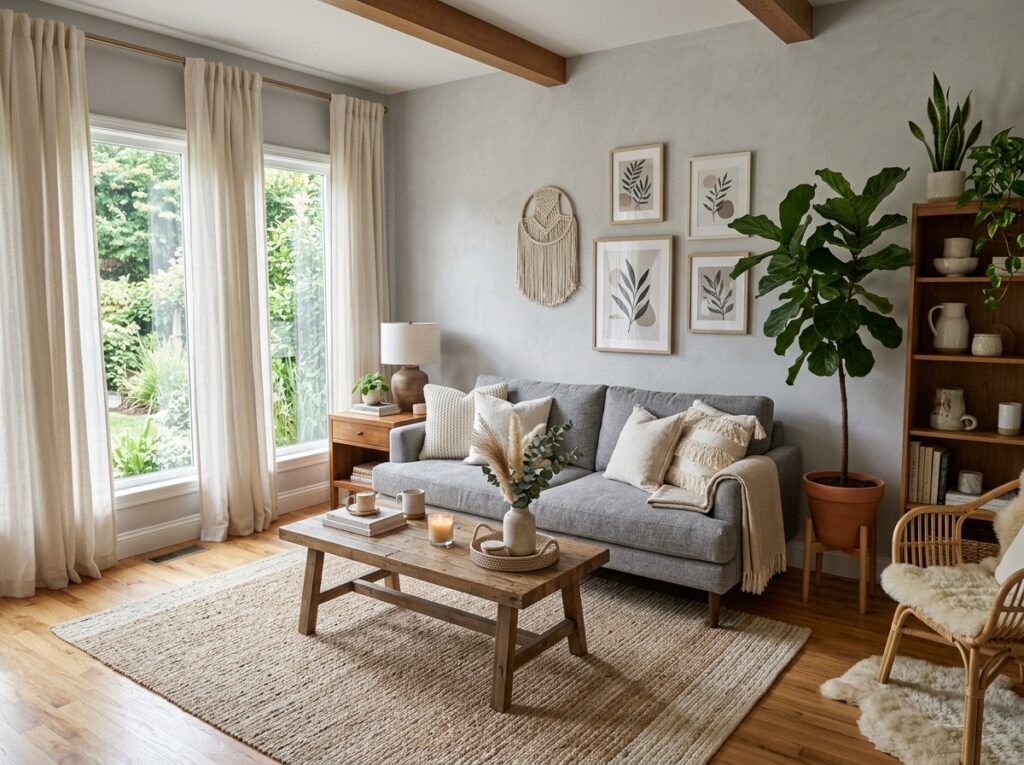 Beautiful Gray Boho Living