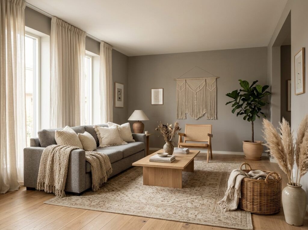 Beautiful Gray Boho Living