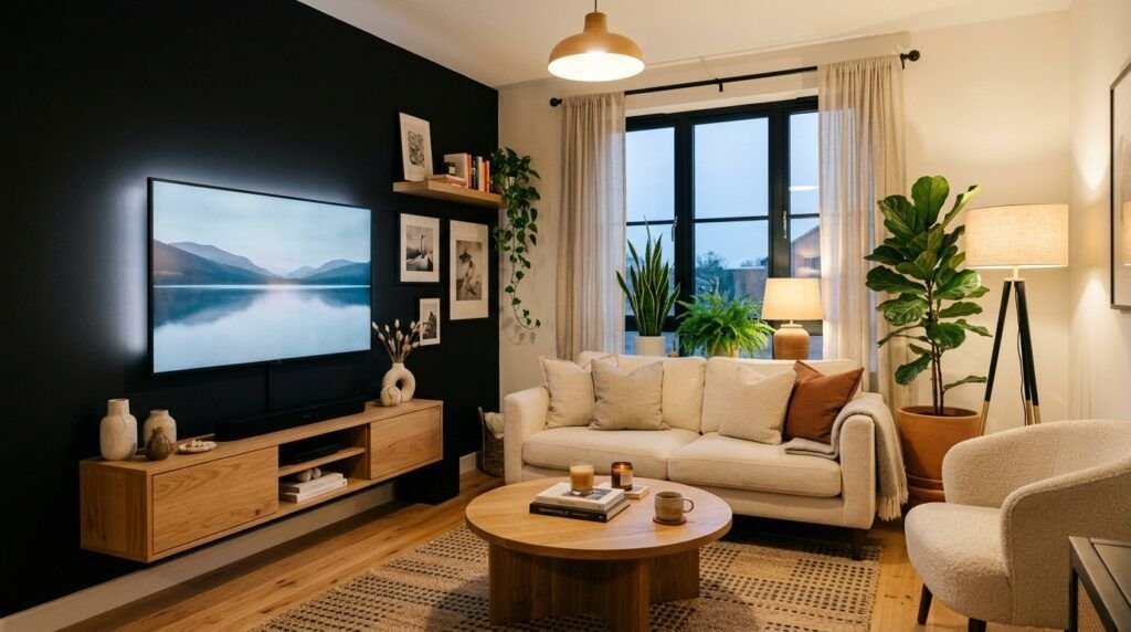 Black TV Wall