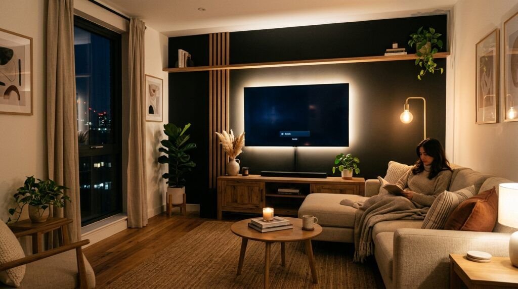Black TV Wall