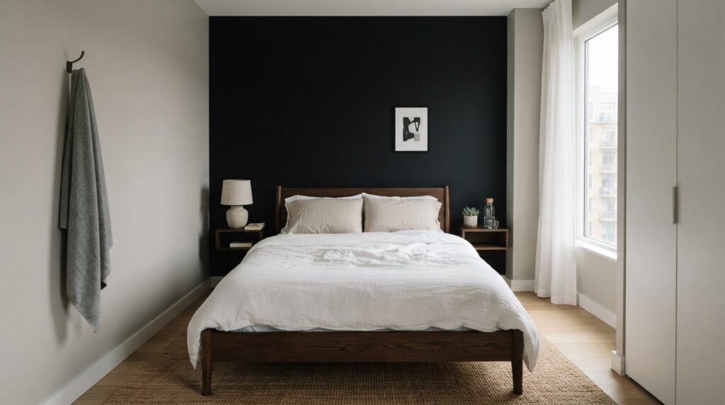 Black Feature Wall Bedroom