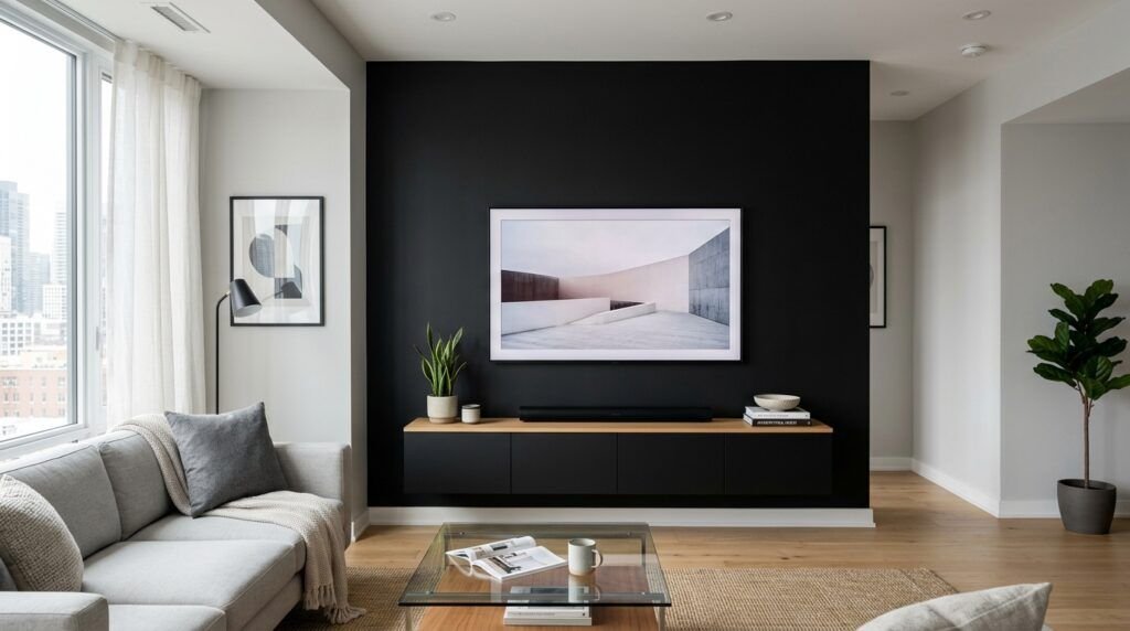 Black TV Wall